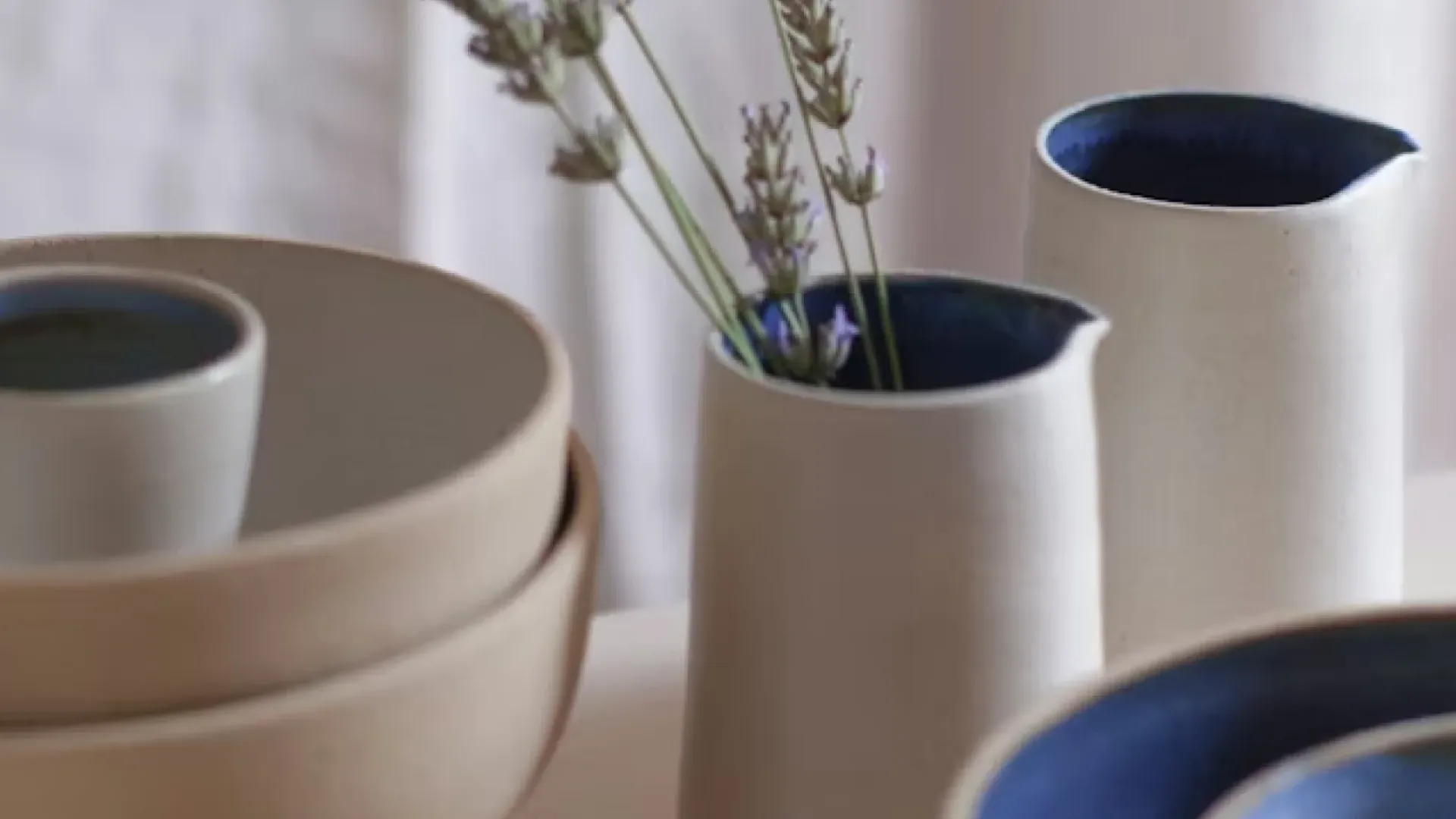 Wabi-sabi styled interior with clay and natural textures