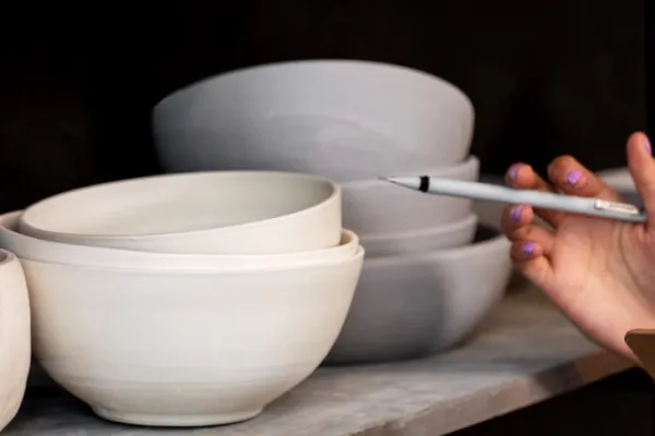 Clay decor transforming a living space with warm light